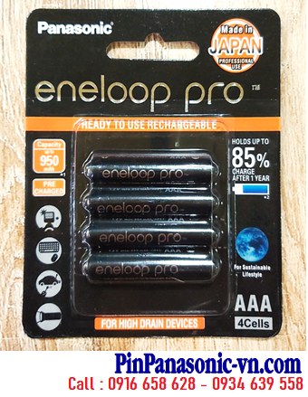 Panasonic Eneloop Pro BK-4HCCE/4B Pin sạc AAA 1.2v 950mAh chính hãng, Xuất xứ NHật (Vỉ 4viên)